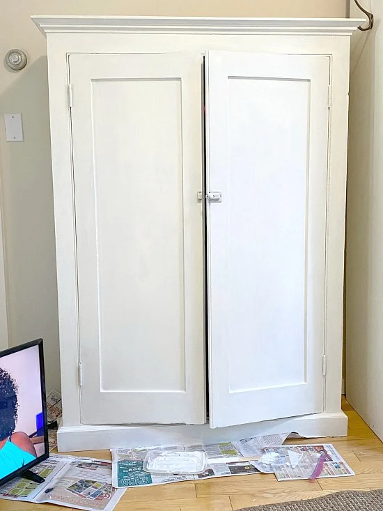 White Painted Armoire - It All Started With Paint