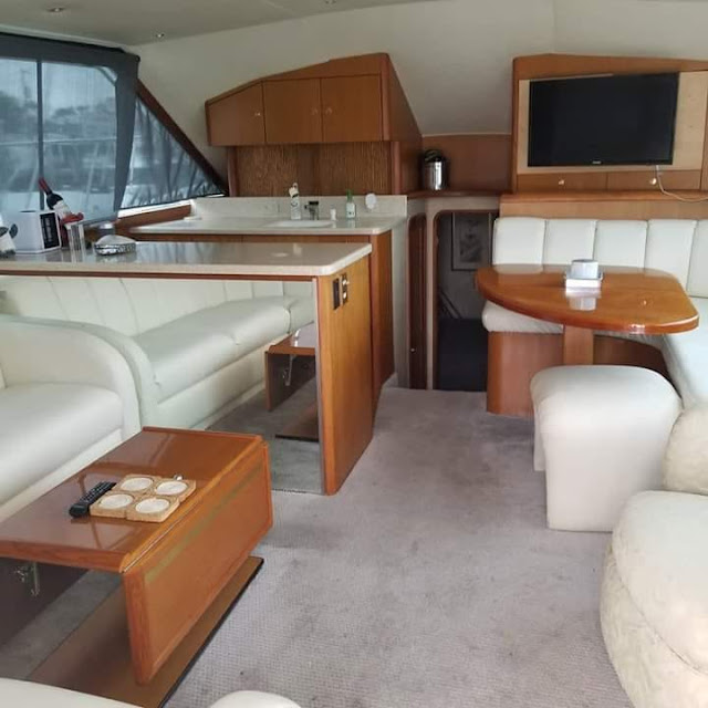 Yacht Interior Upholstery Made with Pearl White Coastguard