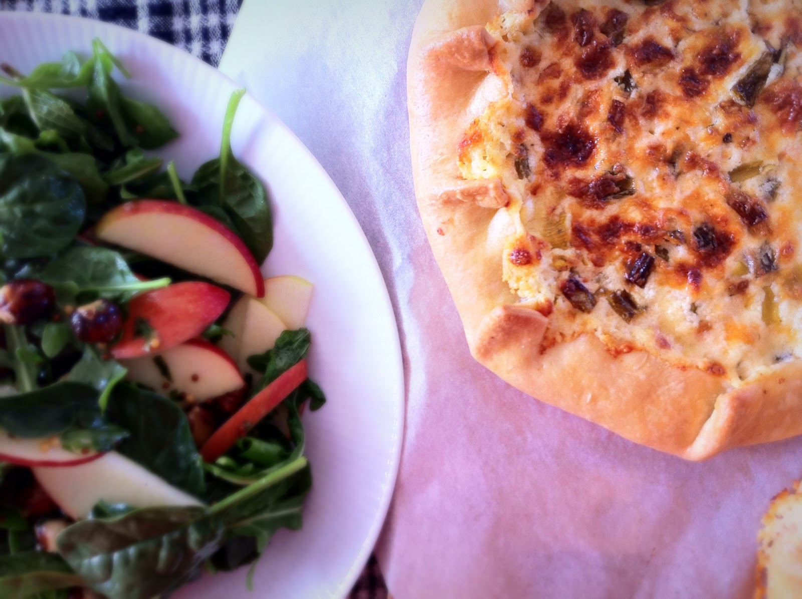 kayla marie's kitchen Goat’s cheese & spring onion galette