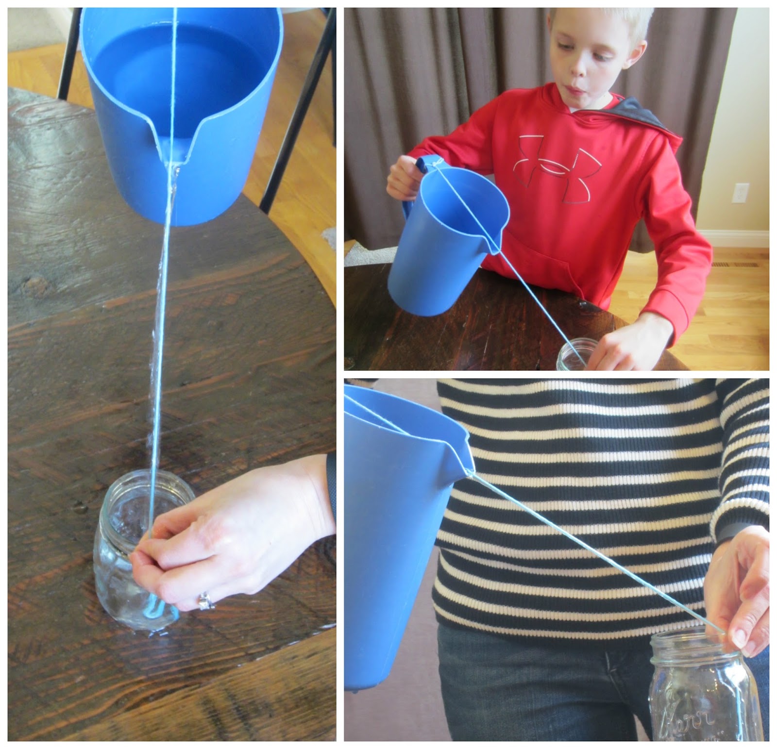 Relentlessly Fun, Deceptively Educational Pouring Water Down a String