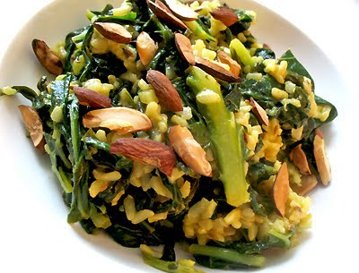 collard greens with brown rice