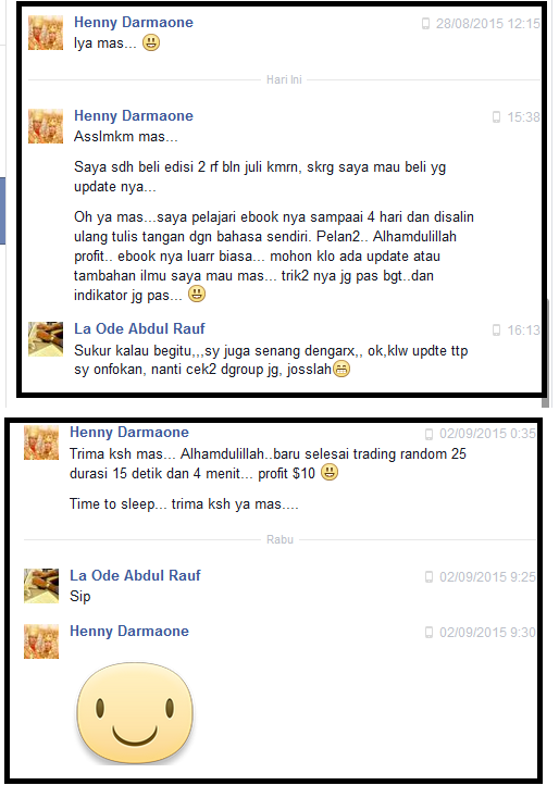 Testimoni dari Pengguna Ebook Trik Rahasia Trading di Binary 99% PASTI PROFIT! Testimoni dari Pengguna Ebook Trik Rahasia Trading di Binary 99% PASTI PROFIT!