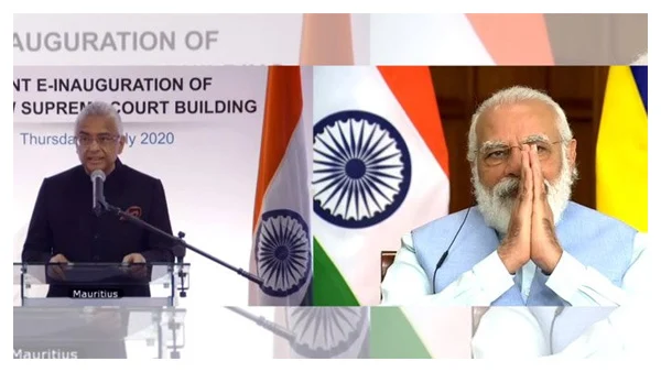  PM Modi, Mauritian counterpart inaugurate new Supreme Court building of Mauritius via video-conferencing, News, New Delhi, Politics, Prime Minister, Narendra Modi, Inauguration, National.