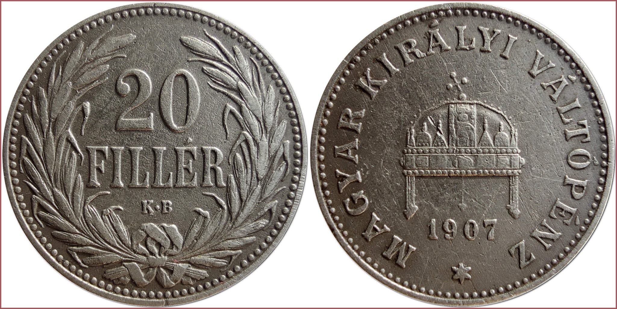 Filler coin from Kingdom of Hungary (18921922); 1/100 korona