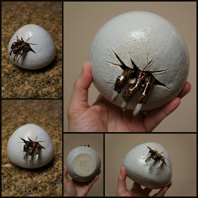 Dragon hatchling ceramic egg by Lily L.