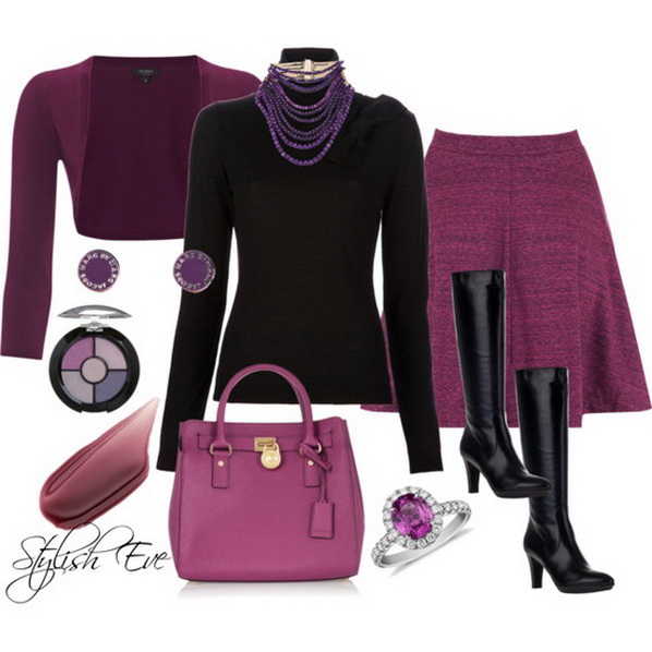 Purple winter Outfits for Girls by Style-choice | Style-choice