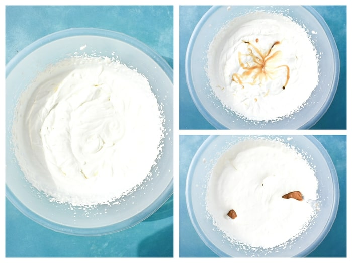 Vegan Biscoff Ice Cream - Step 2 - vanilla extract & condensed milk whisked into cream