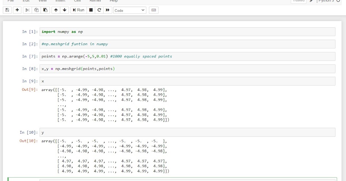 ๐ Python And It's Libraries ๐ : meshgrid and where functions in Numpy