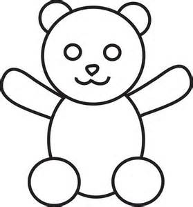 early play templates: Simple Teddy Bears to colour, stitch, collage or draw