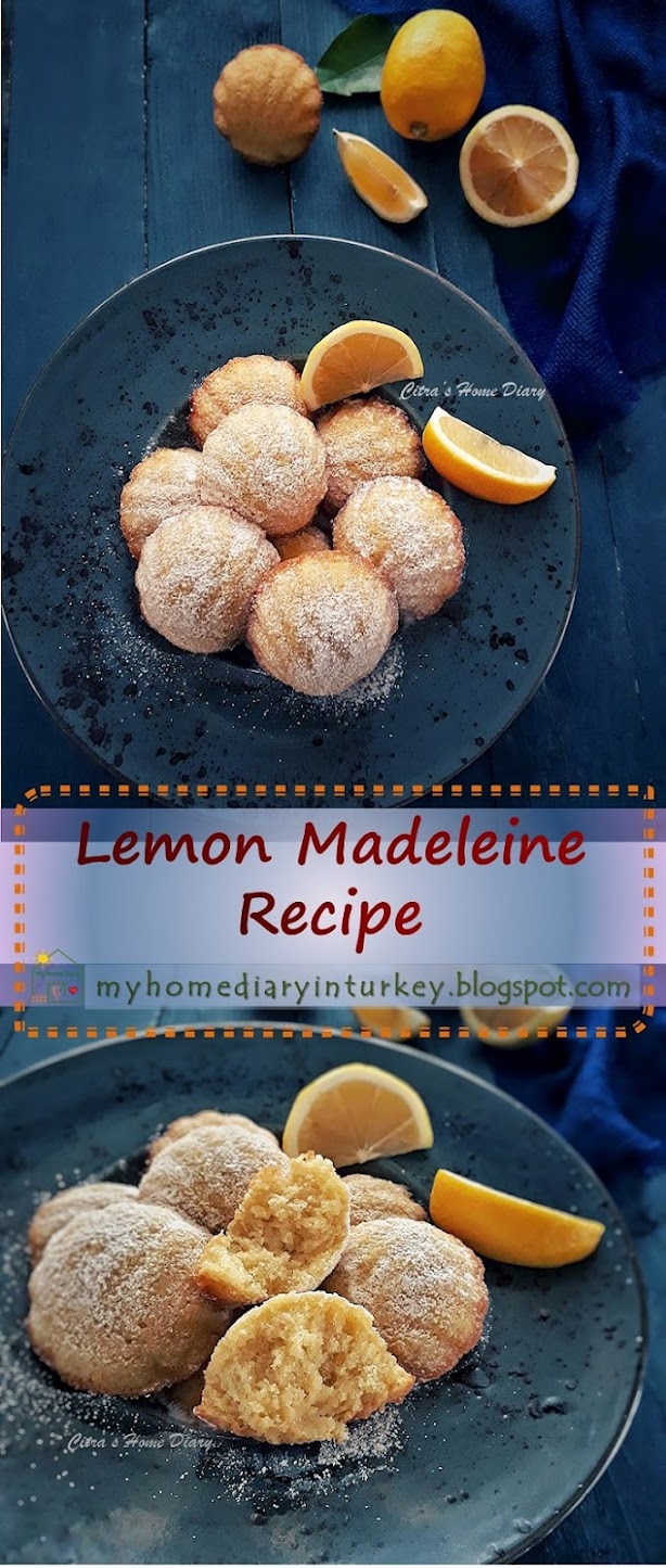 Lemon Madeleines. Easy Recipe with video | Citra's Home Diary. #classicmadeleine #madeleinerecipe #lemonmadeleine #resepkuebolukering #minicake #foodphotography #madeleinetarifi