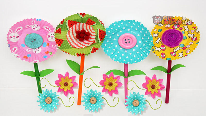 Tutorial Membuat Cupcake Warna Warni Menjadi Bunga Kertas Yang Cantik Gurusd Id