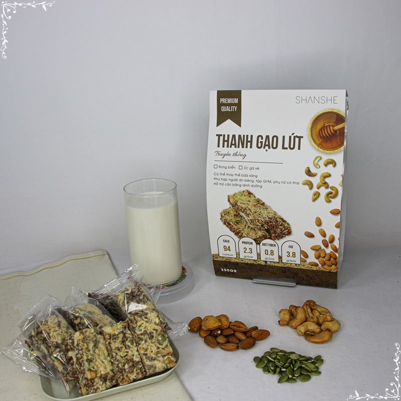 Shanshe Thanh gạo lứt vị gà xé 350g