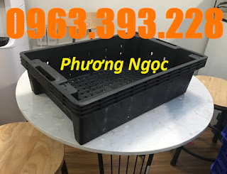 Sóng cá HS002, sọt nhựa đựng hải sản, sóng hở HS002, sọt đựng cá