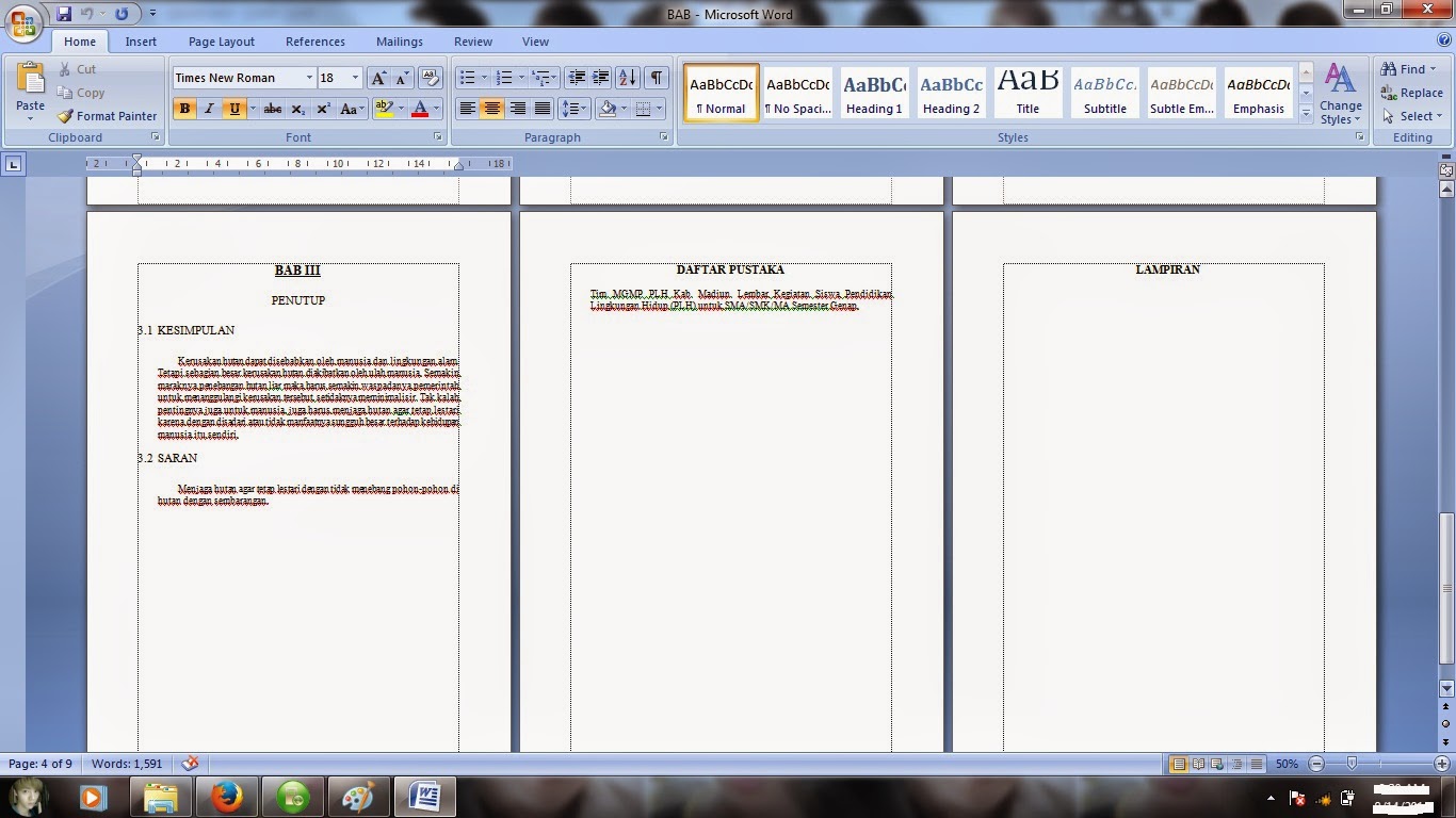 Devy Septyowati: contoh Makalah PLH "Kerusakan hutan"