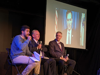 Town Councilor Cobi Frongillo, State Rep Jeff Roy, and Charles Marohn from Strong Towns; Congressman Auchincloss attended remotely Town Councilor Cobi Frongillo, State Rep Jeff Roy, and Charles Marohn from Strong Towns; Congressman Auchincloss attended remotely