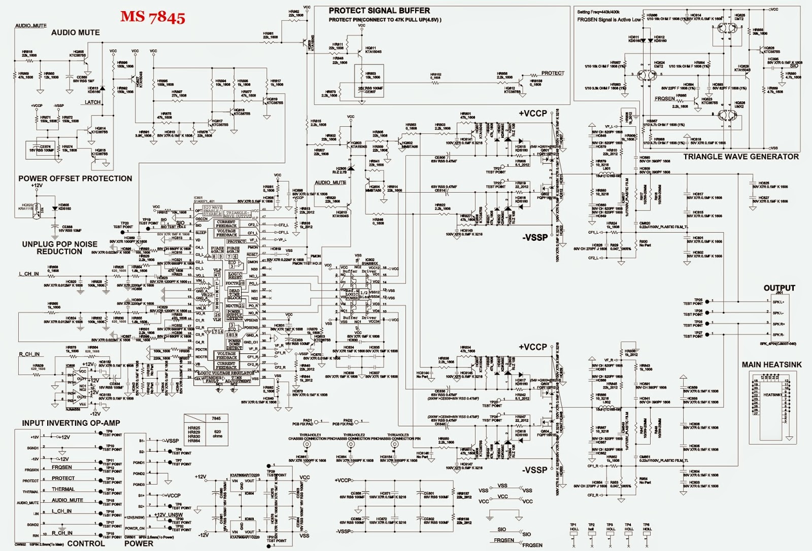 TOSHIBA MS 7845MU 60MUS SCHEMATIC Wiring diagram Schematic Power Amp