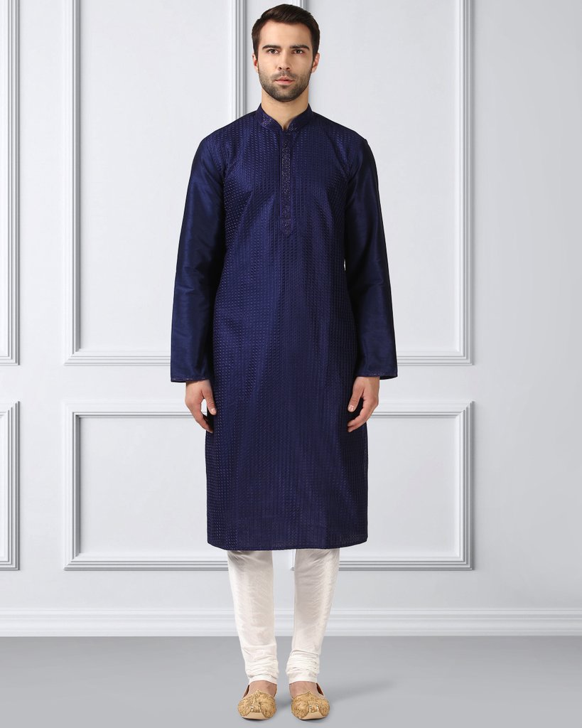 Ethnix Blue Regular Fit Kurta With Churidar