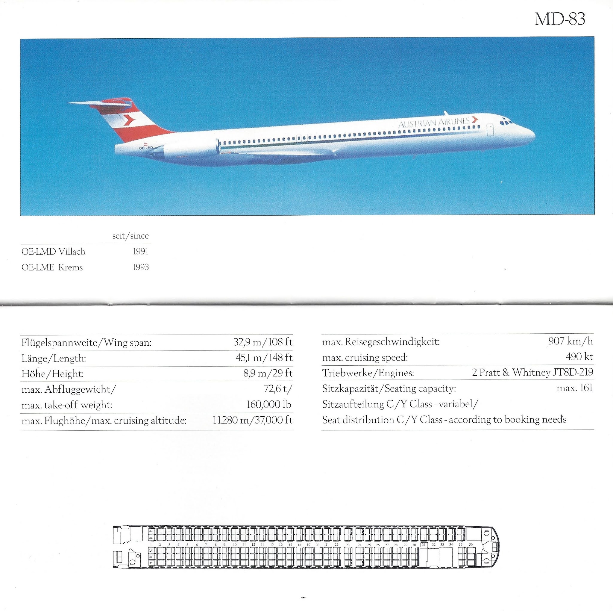Airline memorabilia Austrian Airlines (1999)