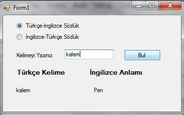 Vb.Net ile Türkçe-İngilizce Sözlük Programı
