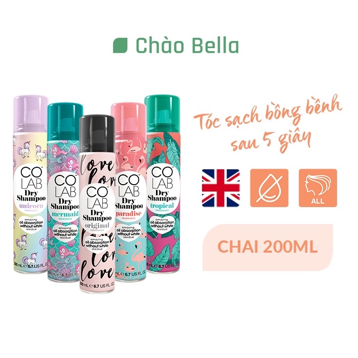 [Chào Bella] Dầu Gội Khô Colab Hương Mộng Mơ 200ml