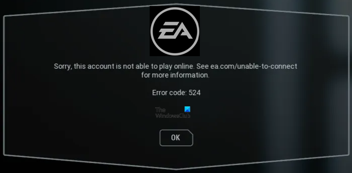 Código de error EA 524