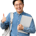 Cheerful Asian College Boy Student Transparent Image