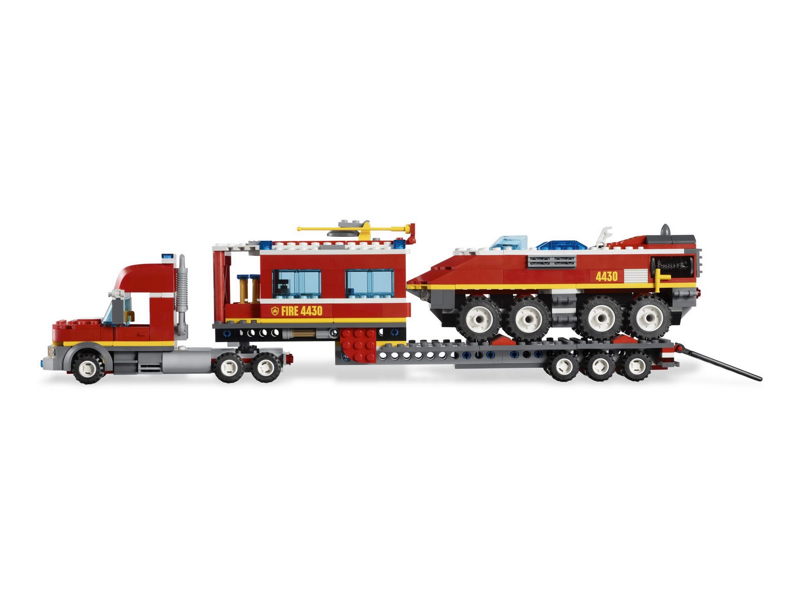 www.onetwobrick.net: set database: LEGO 4430 fire transporter