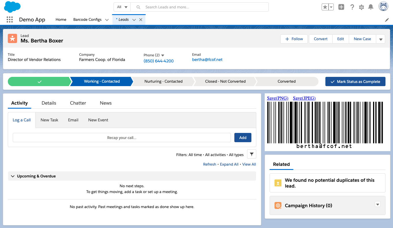 Salesforce Codes Displaying barcode in Salesforce lightning experience