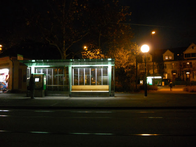 Bus stop in Basel Switzerland