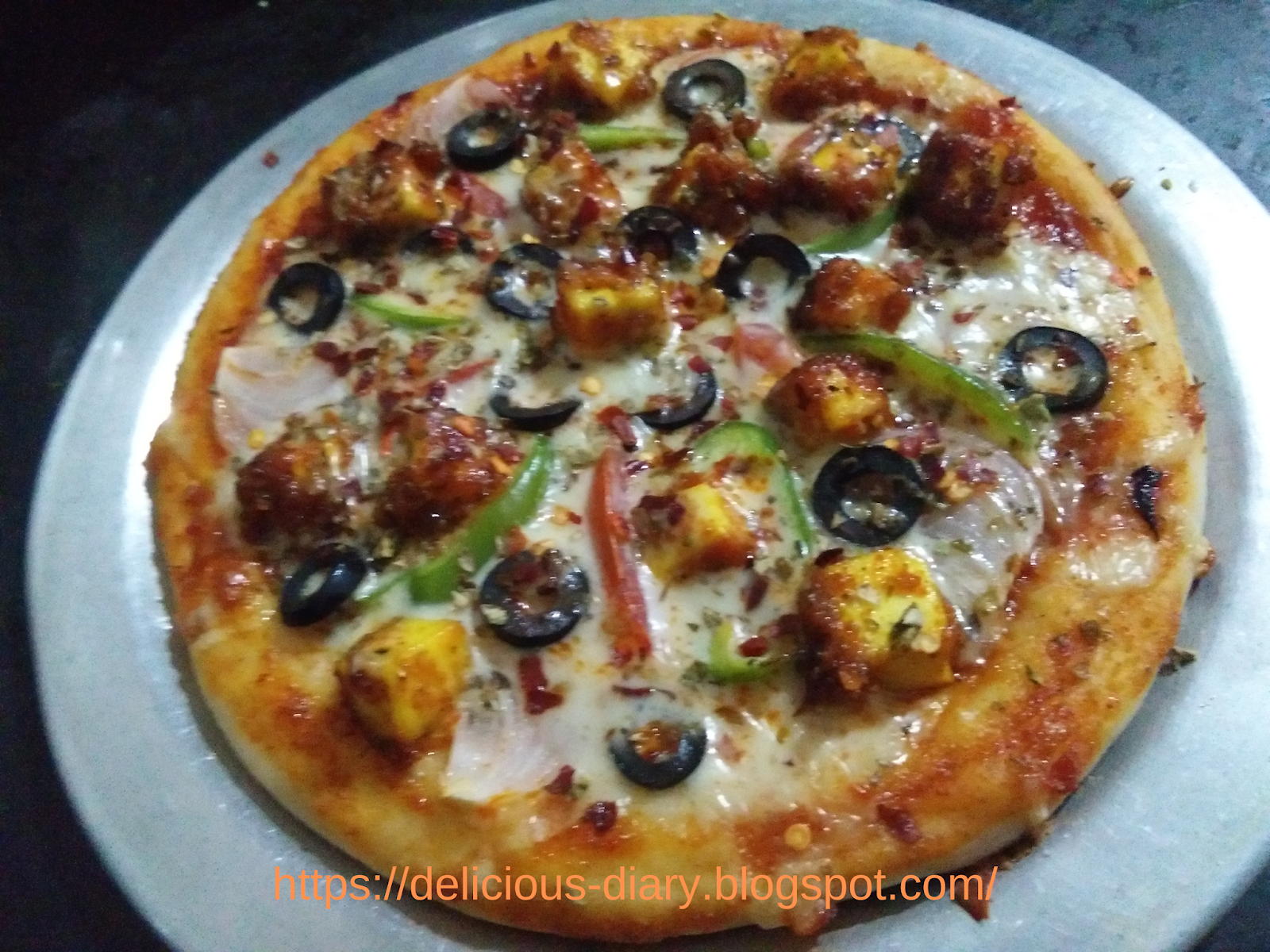 Pizza without Oven  Paneer Pizza