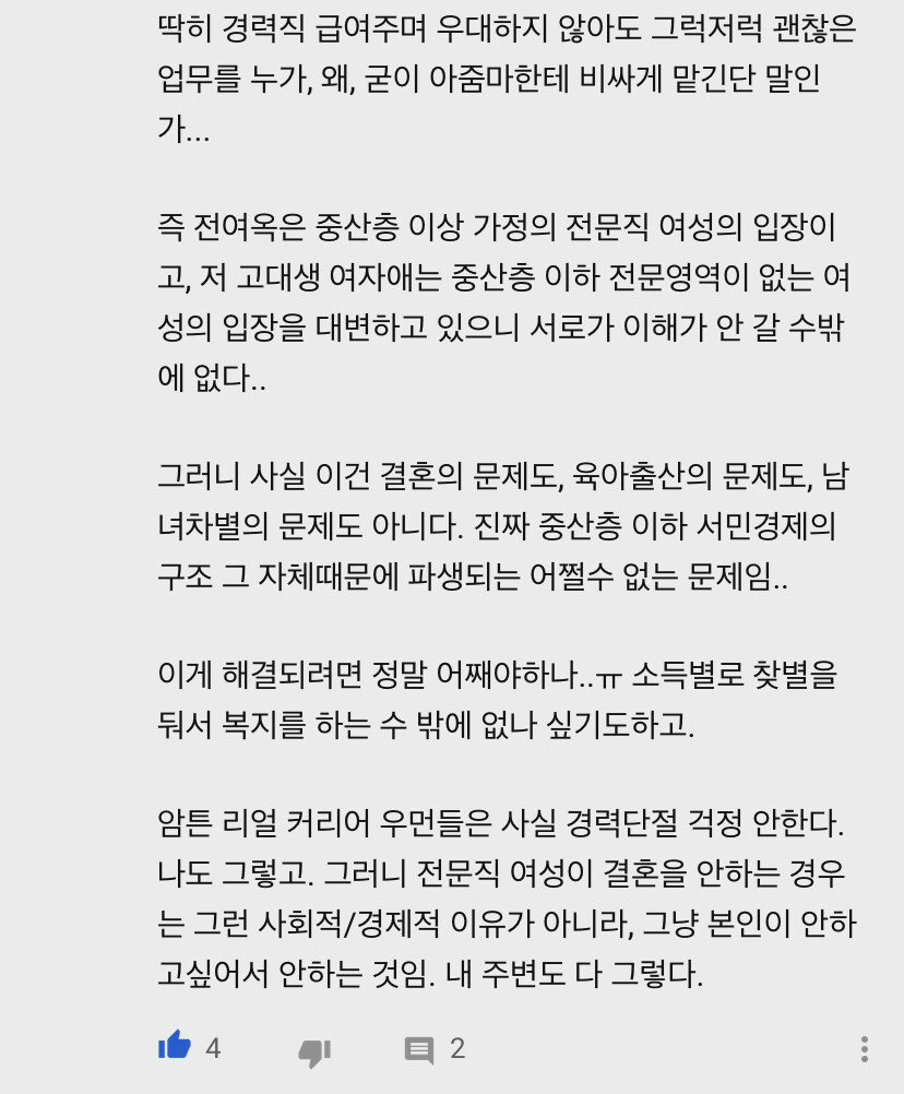 비혼에 대해 댓글 남긴 유튜브 현자 - 꾸르