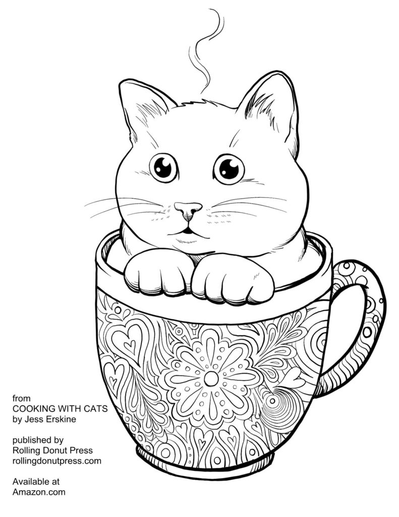 Cat and DOG Chat With Caren: Coloring Book Featuring Cats:Cooking With