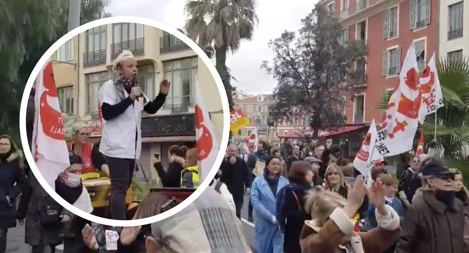 "Moi je fais ça avec le coeur, avec mes tripes, mais je suis de plus en plus dégoûtée par mon travail" lance une infirmière niçoise à bout, le 5 décembre. Capture écran vidéo Rivieractu "Moi je fais ça avec le coeur, avec mes tripes, mais je suis de plus en plus dégoûtée par mon travail" lance une infirmière niçoise à bout, le 5 décembre. Capture écran vidéo Rivieractu