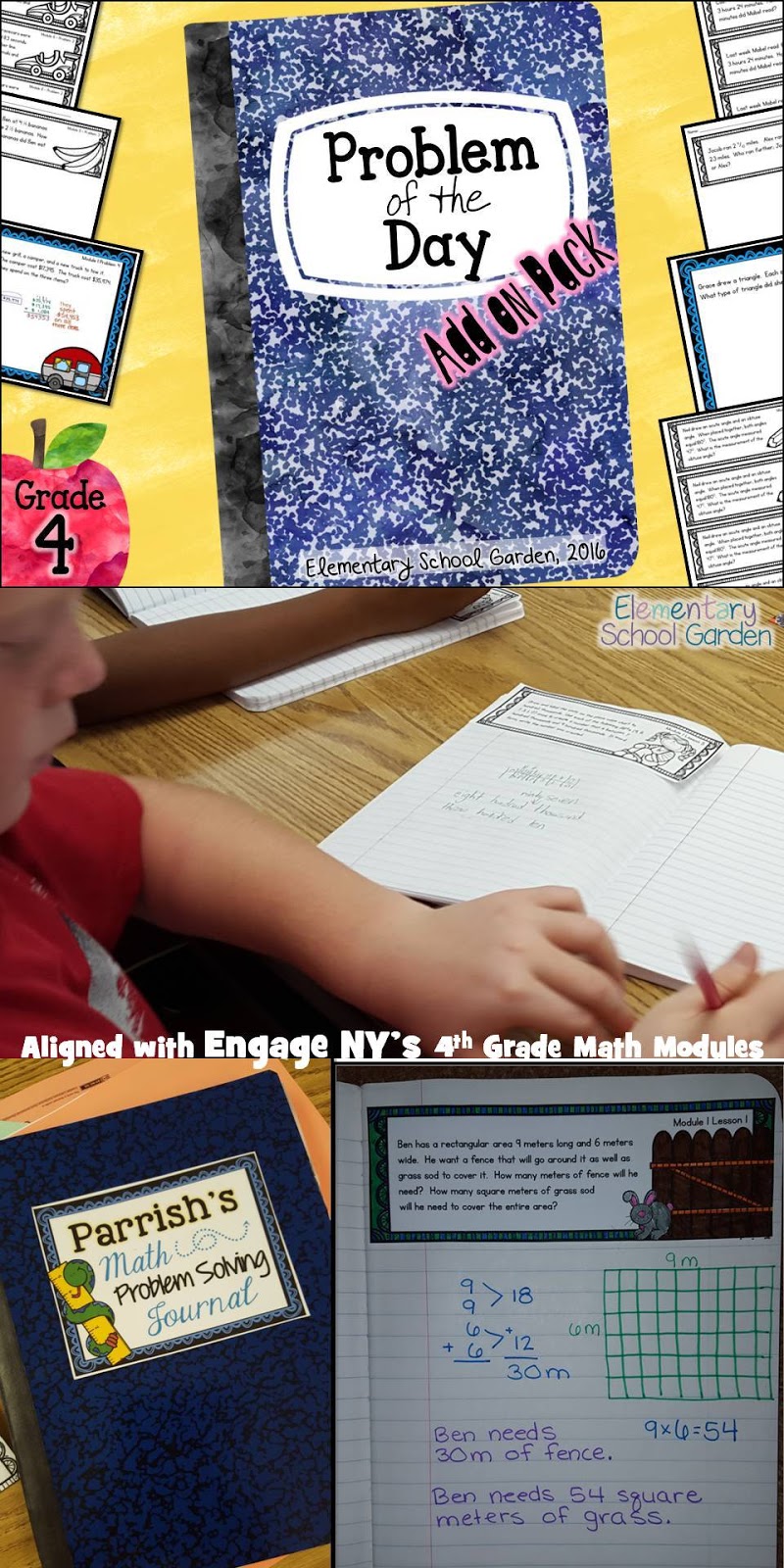 Worksheet Math Problem Of The Day 4th Grade elementary school garden problem of the day aligned with engage nys 4th grade math module application problems