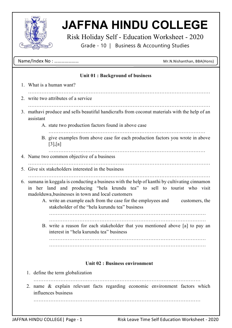 Business studies grade 10 summary notes picture