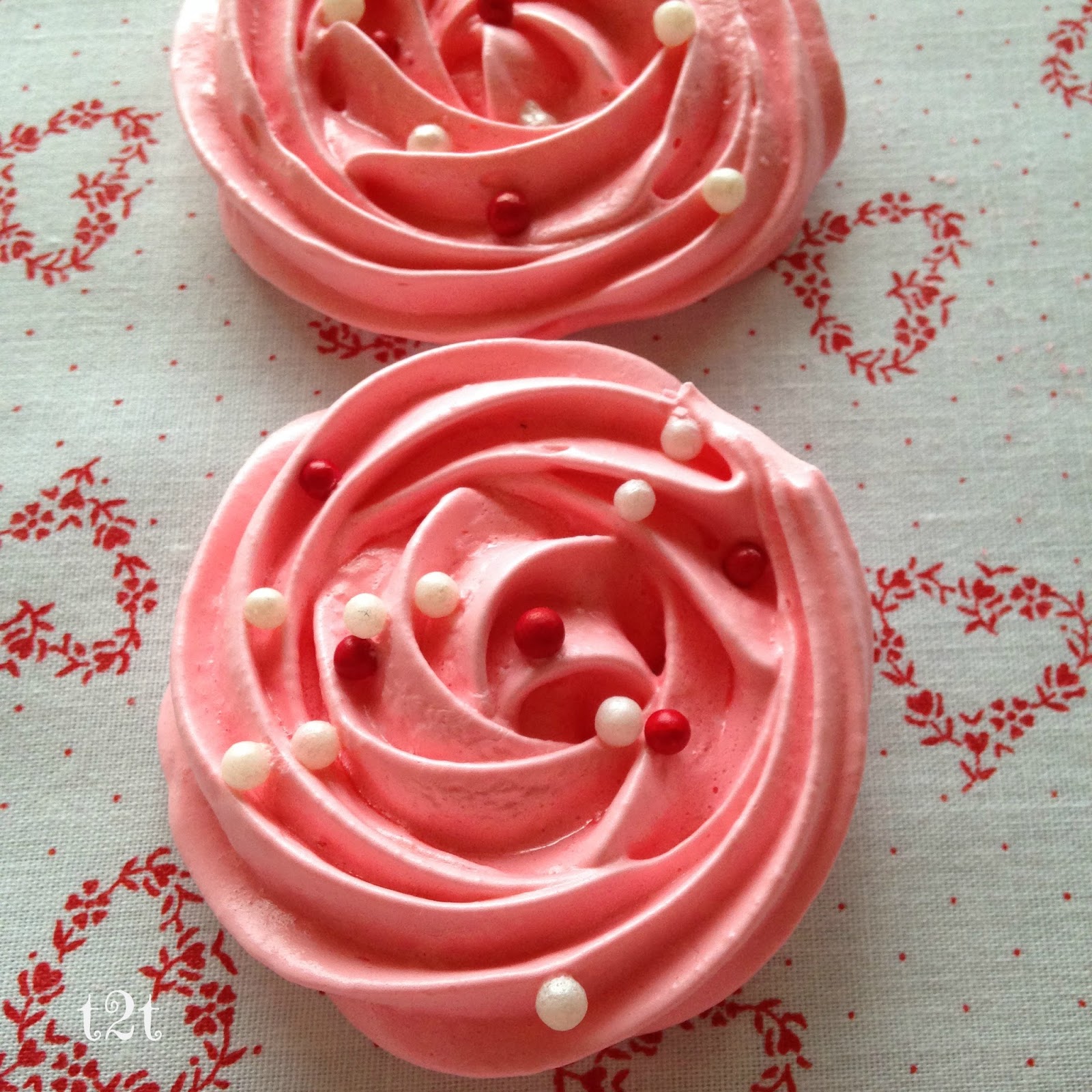 Turnips 2 Tangerines Pink Strawberry Rosette Meringue Cookies