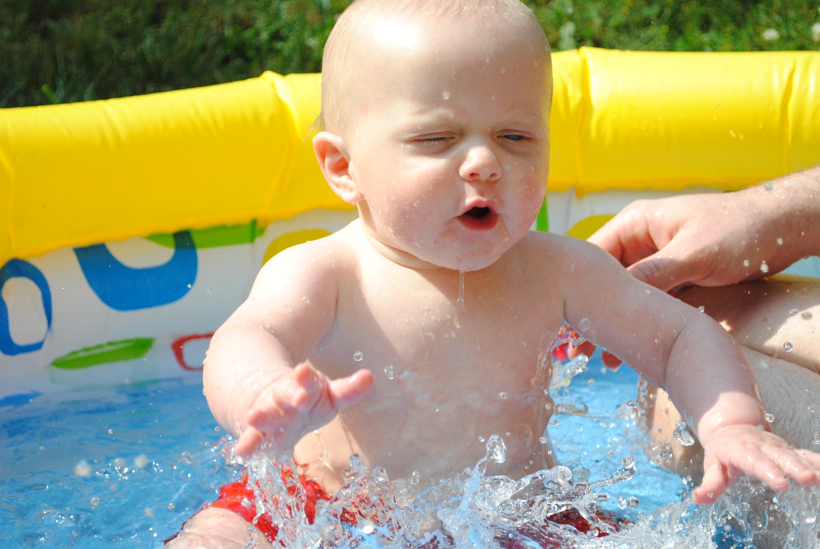 Pool fun. Baby Pool. Babys in Pool. Babies on Pool. Baby pee.