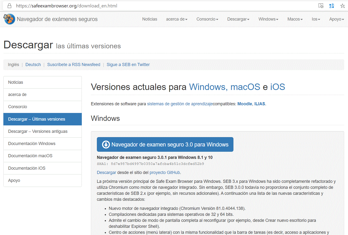 UCEDTIC Moodle Safe Exam Browser Navegador de examen seguro