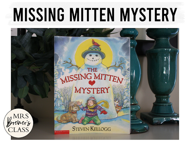 The Missing Mitten Mystery book study winter literacy unit with Common Core aligned companion activities and a craftivity for K-1