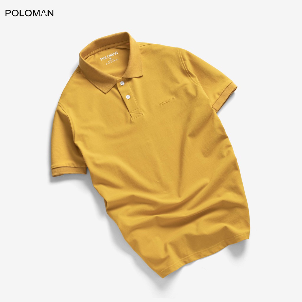 Áo thun Polo nam cổ bẻ vải cá sấu Cotton xuất xịn, chuẩn đẹp, màu Vàng P11 - POLOMAN