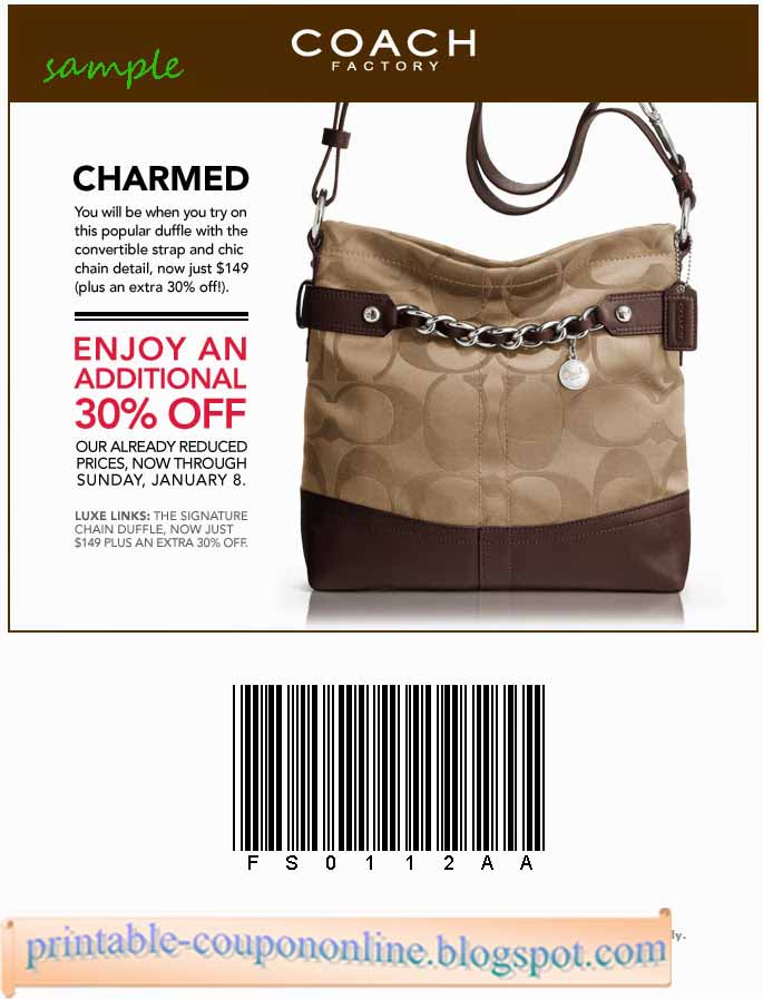 Printable Coupons 2018 Coach Coupons