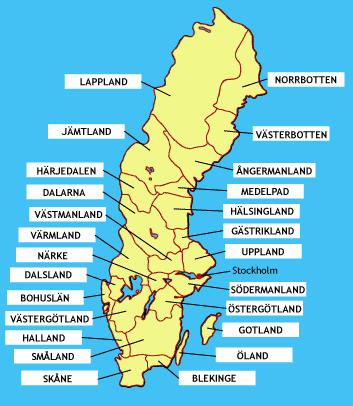 Världens Län Sverige | Sverigekarta