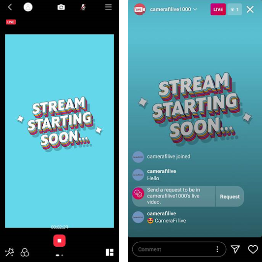 How to Start Instagram Live with CameraFi Live - 7. Click the GO button. Then, you can watch your live video on Instagram.