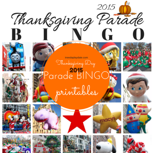 Thanksgiving Day Parade Bingo for 2015