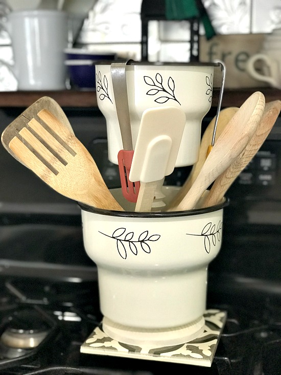 IKEA Hack Enamelware Pedestal Planter