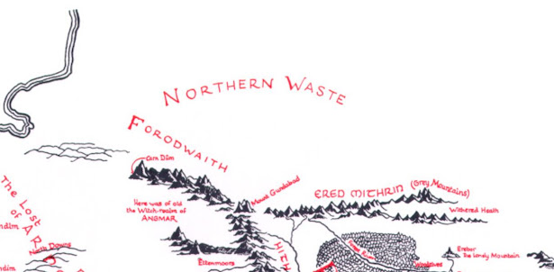 Fig. 1: Northern part of "General Map of Middle-earth" map