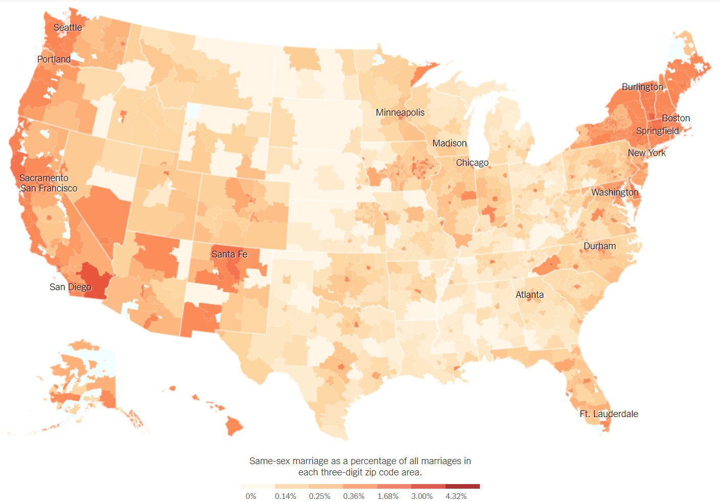 Map of gay marriage in U.S.