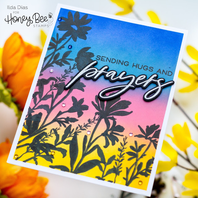 Botanical Blessings, Sympathy Cards, Honey Bee Stamps,Ink Blending,Distress Oxide blending,Card Making, Stamping, Die Cutting, handmade card, ilovedoingallthingscrafty, Stamps, how to, Bold Botanicals, Praying Big Time