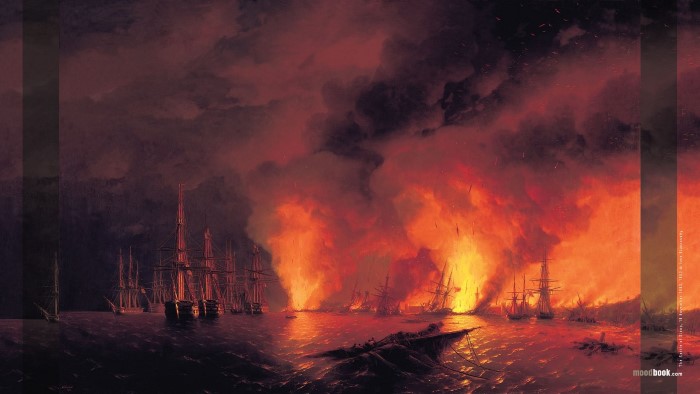 Синопское сражение, 18 ноября 1853 года. 1853г. Иван Айвазовский The Battle of Sinop, 18 November 1853