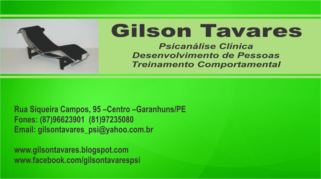 Gilson Tavares - Psicanálise Clínica